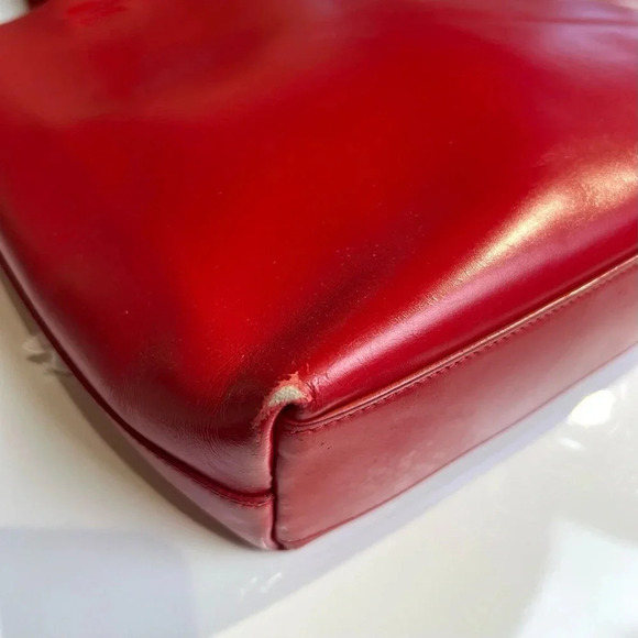 Rare Prada Red Leather Cut Out Tote Shopper - Picture 5 of 7